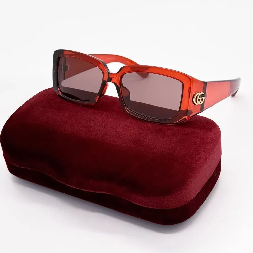 NWT Gucci GG1403SK-003-54 Burgundy Square 54mm Sunglasses